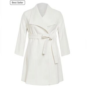 NWT Winter White Wrap Coat by Avenue. Size 24
